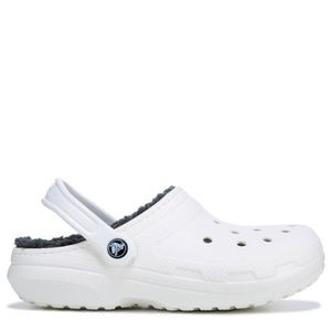 white fuzzy crocs